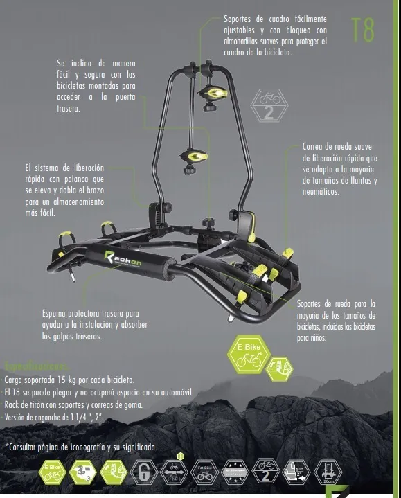 Rack Portabicicletas Para Tirón T8 2 Bicis Rack On