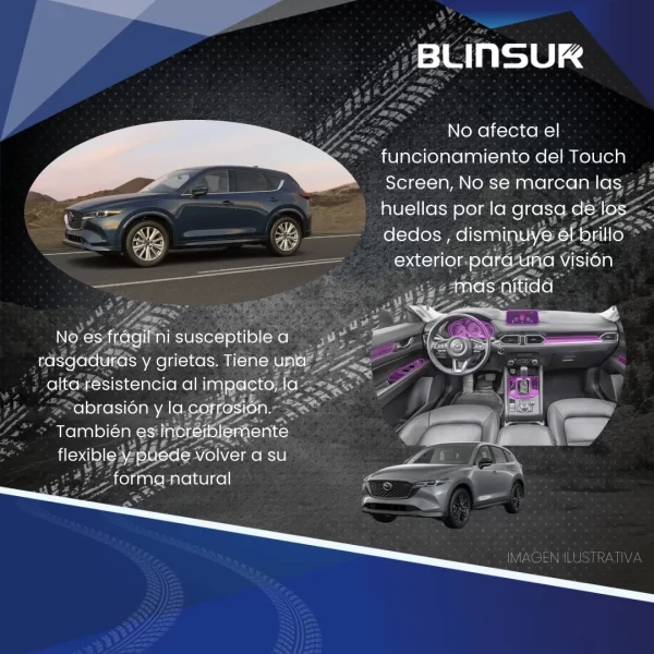 Protector Bl Pantalla Y Tacómetro Para Mazda Cx5 2019-2023