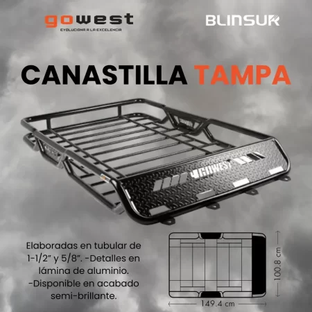 Canastilla Porta Equipaje Tampa 100.8 X 149 Cm Negra Go West - Image 2