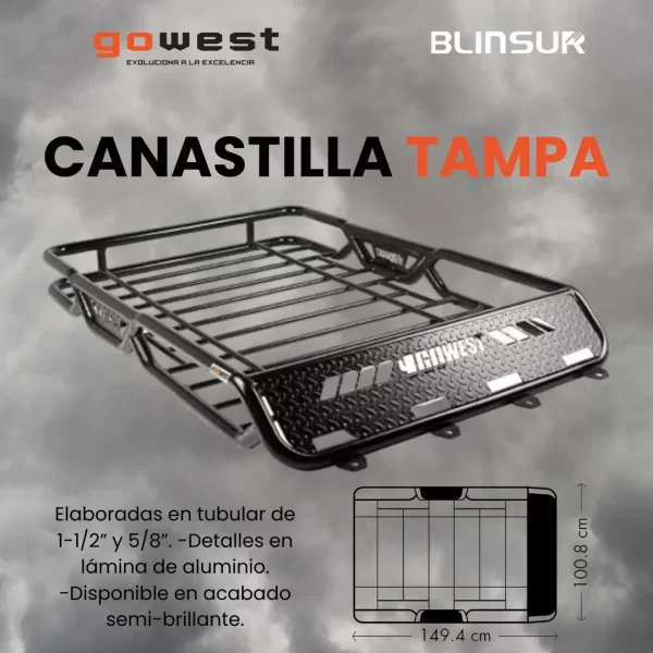 Canastilla Porta Equipaje Tampa 100.8 X 149 Cm Negra Go West