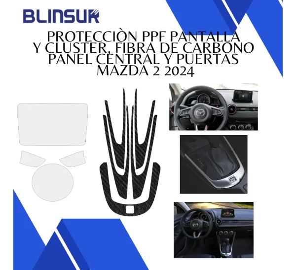 Kit De Interior Para Mazda 2 2024 Ppf/fibra De Carbono
