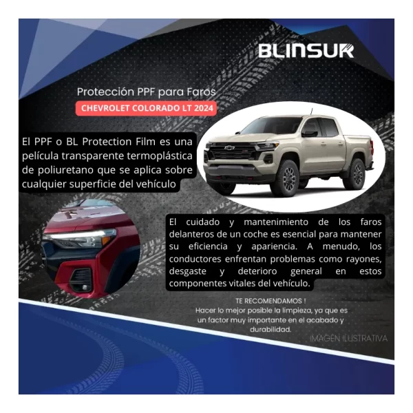 Protección Ppf Faros Para Chevrolet Colorado Lt 2024