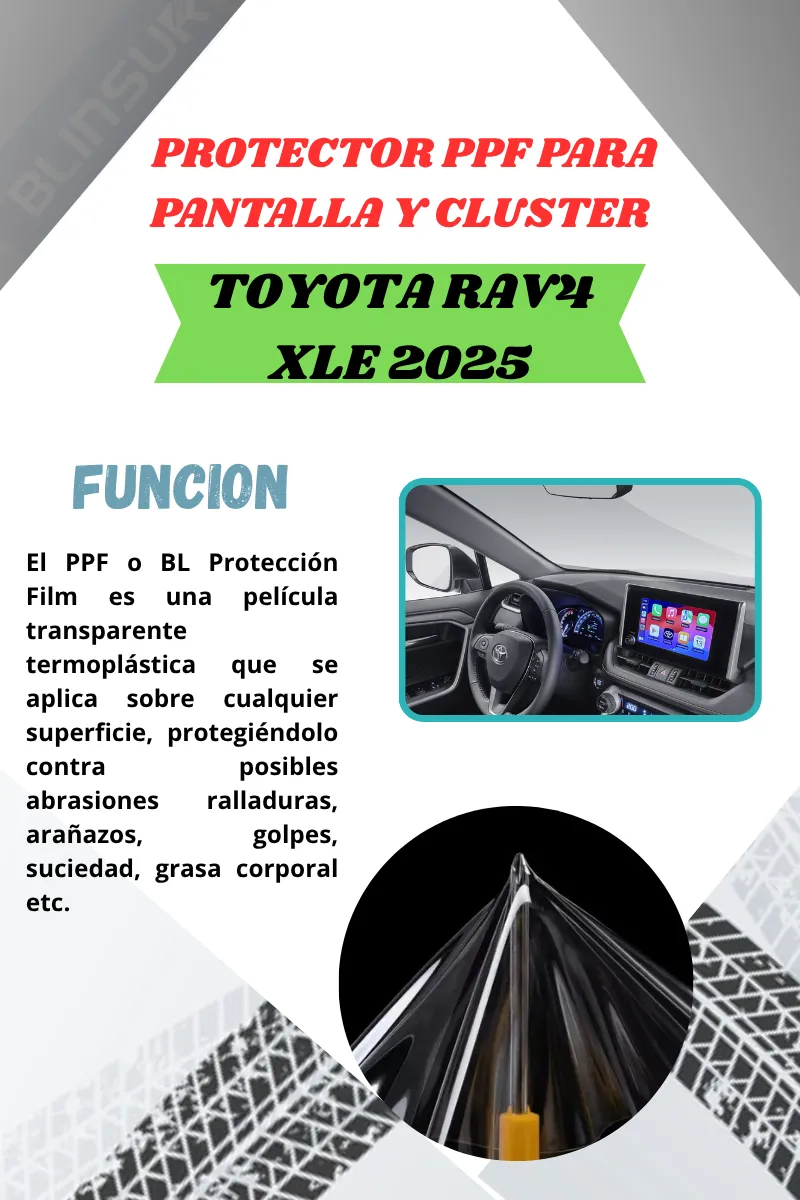 Protección Ppf Pantalla Y Clúster Para Rav4 Xle 2025 - Image 2