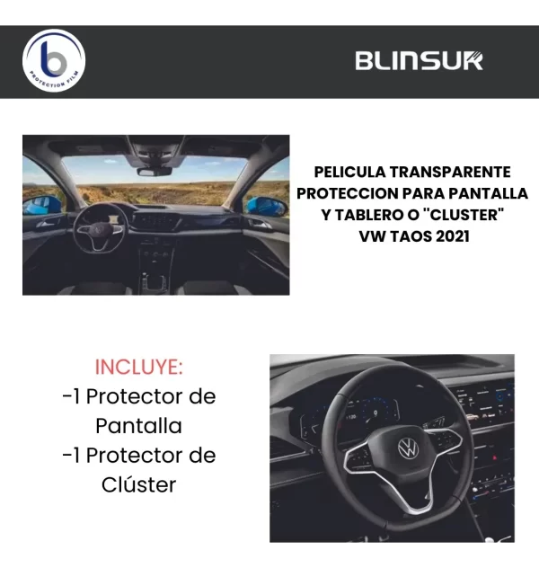 Protección Ppf Pantalla Y Tablero Wv Taos 2021