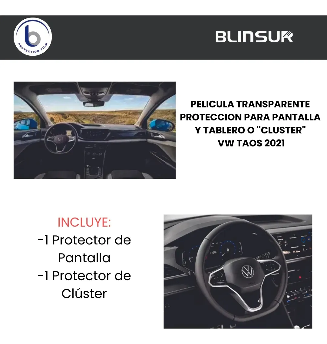 Protección Ppf Pantalla Y Tablero Wv Taos 2021 - Image 2
