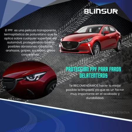Sticker Protección Ppf Faros Mazda 2 2019 2023 - Image 2