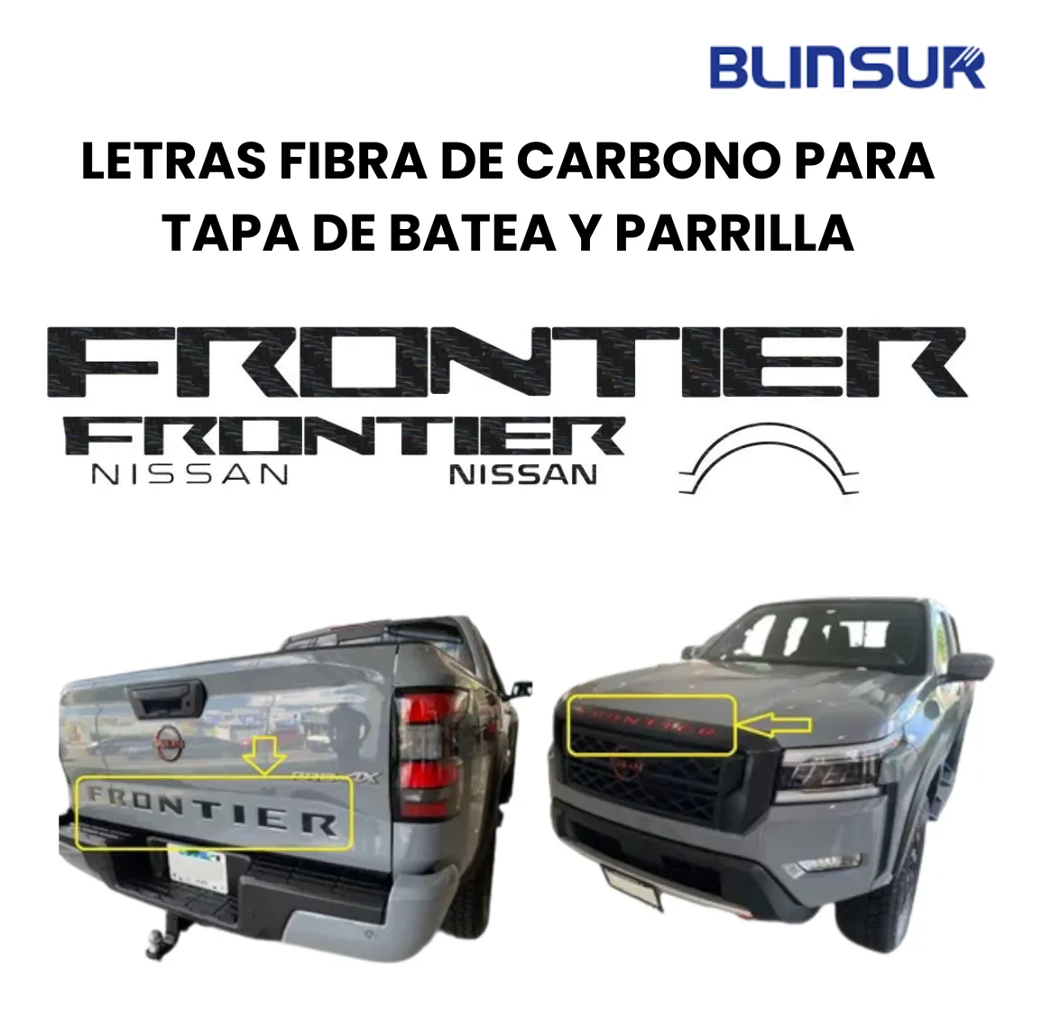 Stickers Bl Accesorios Para Np300 Frontier Fibra De Carbono - Image 2