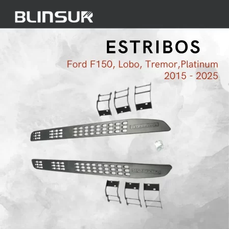 Estribos Negros P/ F-150 Lobo Thermor Platinium 2015 2025 - Image 2