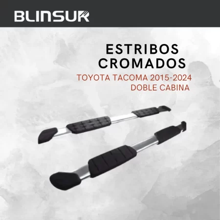 Estribos Cromados Para Toyota Tacoma D Cabina 2015 - 2025 - Image 2
