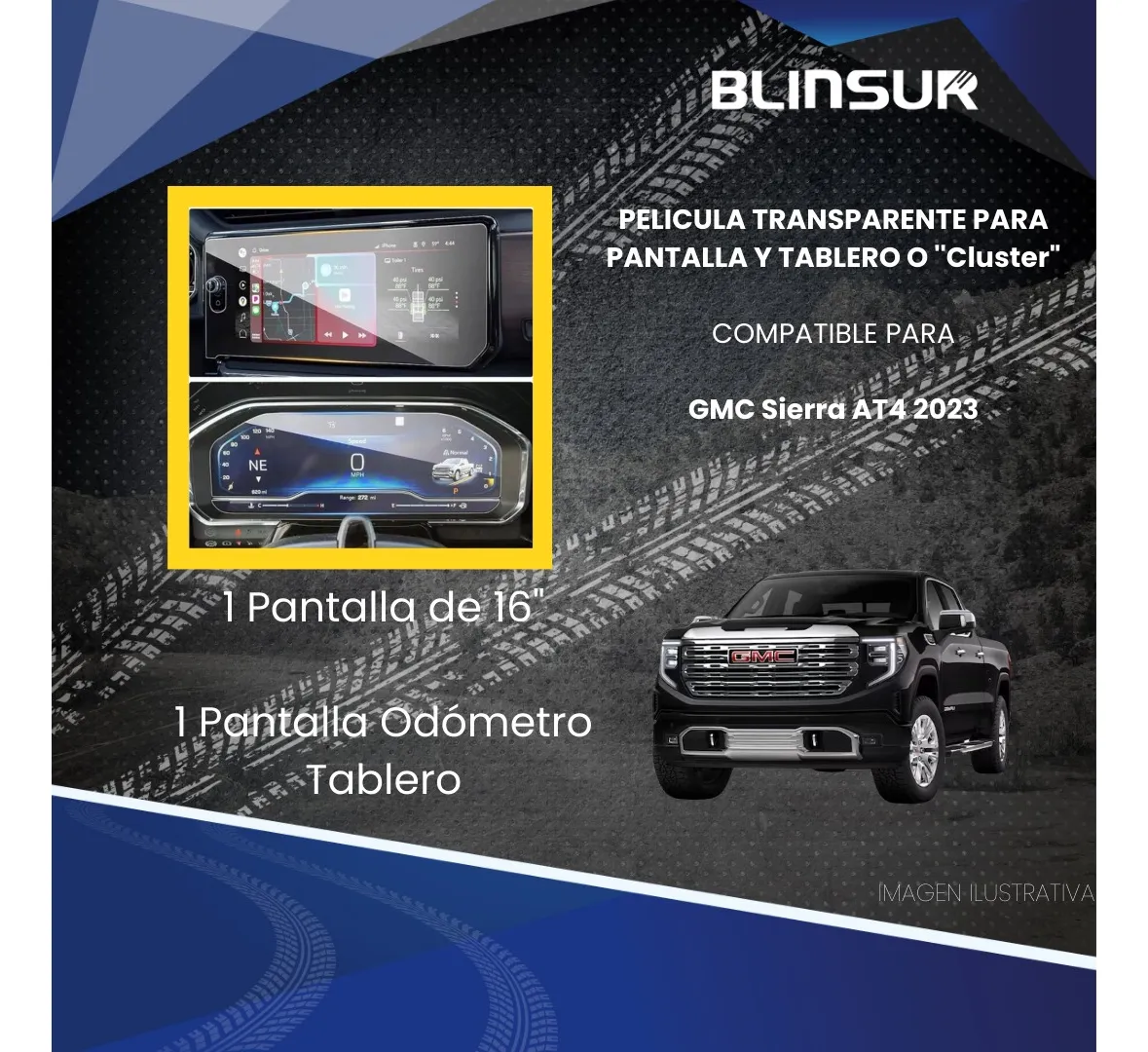 Protector Pantalla Cluster Para Gmc Sierra At4 2022 A 2024 - Image 2