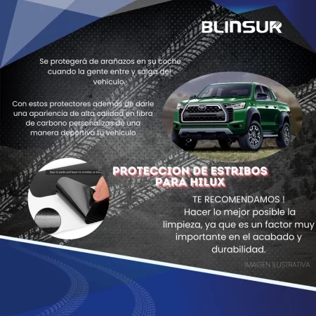 Sticker Protección Bl De Estribos Puertas Para Hilux - Image 2