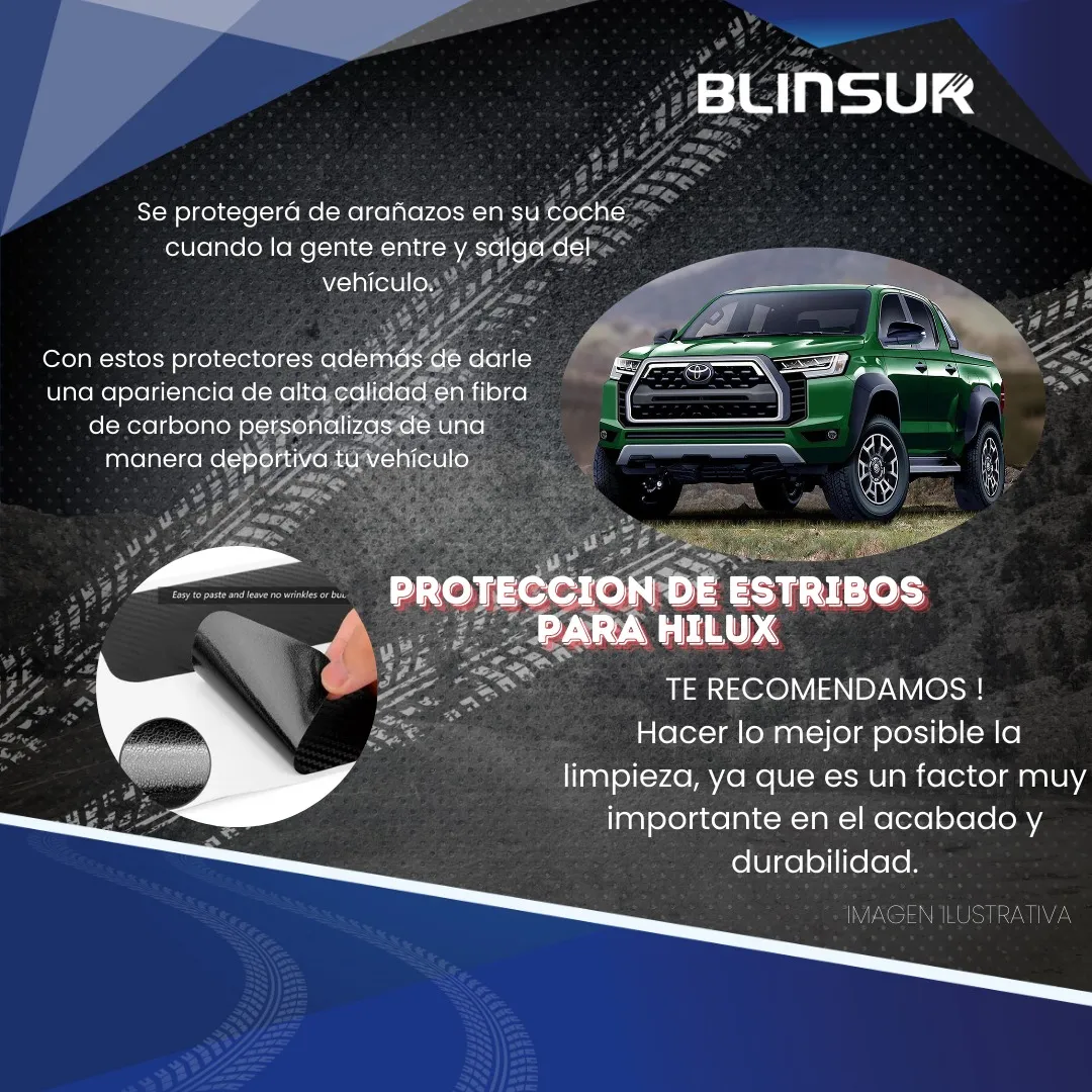 Sticker Protección Bl De Estribos Puertas Para Hilux - Image 2