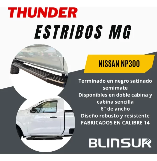 Estribos Mg Para Nissan Np300 Frontier 2016 - 2023 Dob Cab