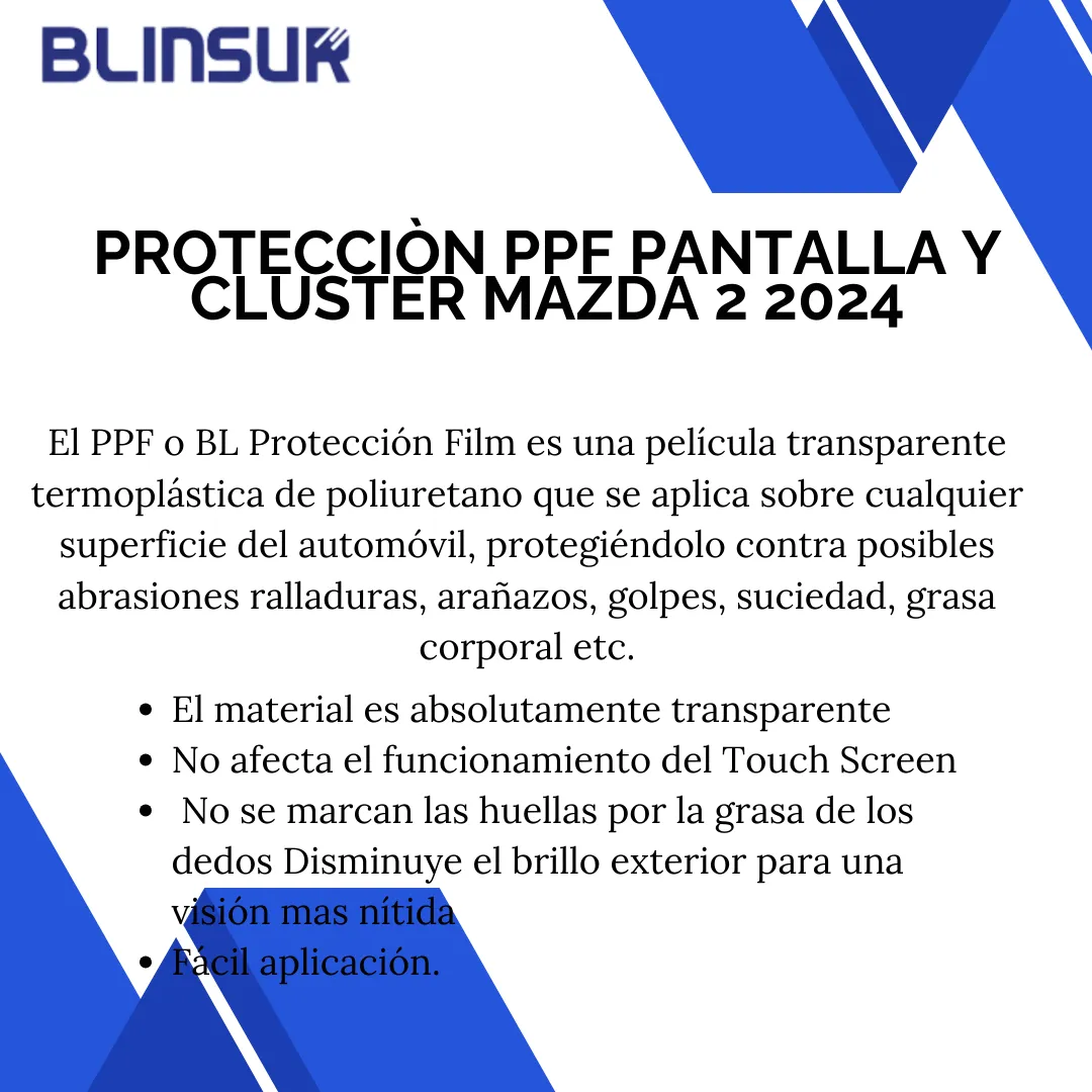 Protecciòn Ppf Pantalla Y Cluster Mazda 2 2024 - Image 2