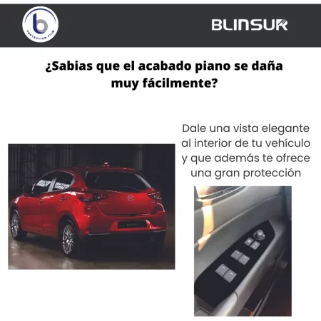 Kit Proteccion Acabado Negro Piano Panel/4 Puertas Mazda 2 - Image 2