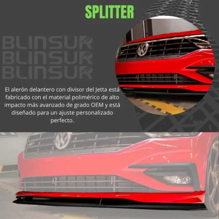 Spoiler Delantero Con Splitter Vw Jetta 2019-2021 - Image 2