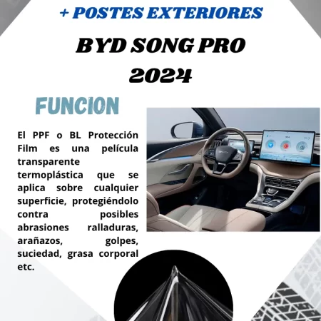 Ppf Pantalla Cluster Y Postes Ext. Para Byd Song Pro 2024 - Image 2