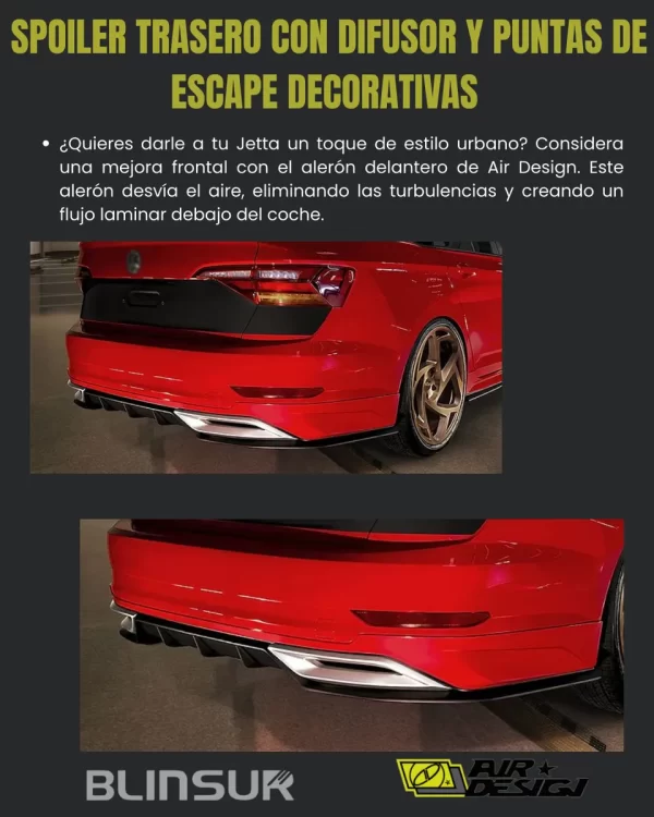 Spoiler Trasero Con Difusor Y  Vw Jetta 2019  - 2021