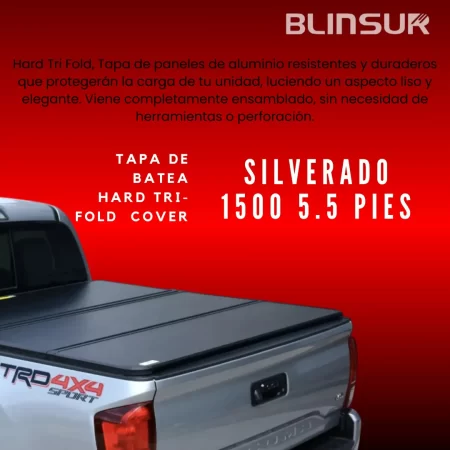 Tapa Batea Tri Fold Premium Silverado 2019-2022 Doble Cabina - Image 2
