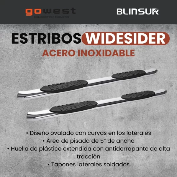 Estribos Widesider Inoxidables Ford Lobo F150 2015 - 2022