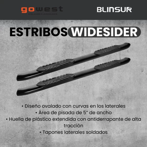 Estribos Widesider Ford F150 Lobo 2015 - 2020 Cab Sen Pin
