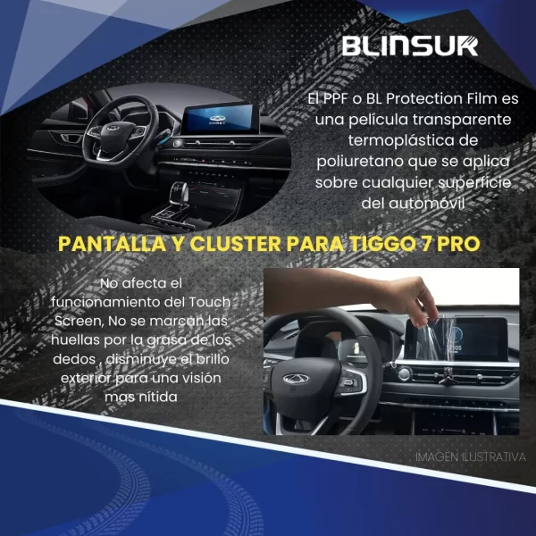 Protector De Pantalla Y Clúster Chirey Tiggo 7 Pro