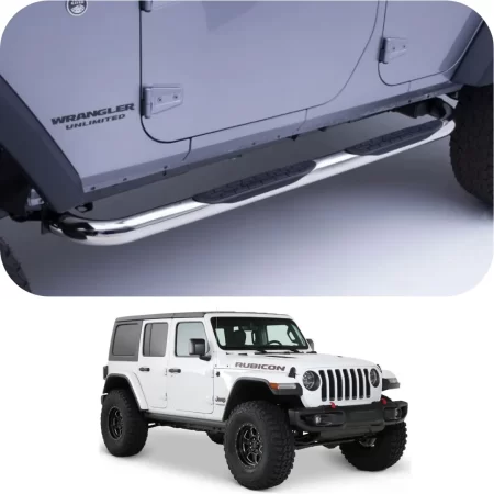 Estribos Redondos 3  Go Rhino Jeep Wrangler Jl 18-22 (4p) - Image 2