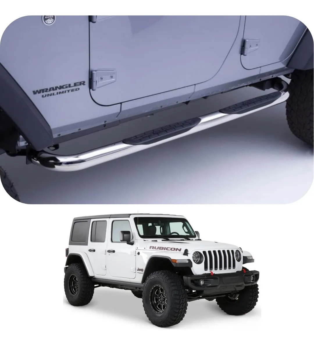 Estribos Redondos 3  Go Rhino Jeep Wrangler Jl 18-22 (4p) - Image 2