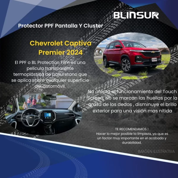 Protección Ppf Pantalla Y Clúster Para Captiva Premier 2024
