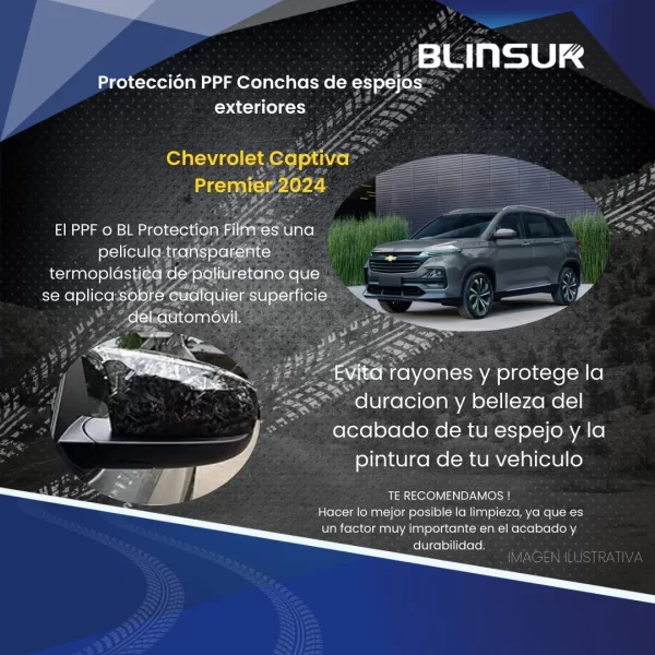 Protección Ppf Conchas De Exteriores Para Captiva Premier