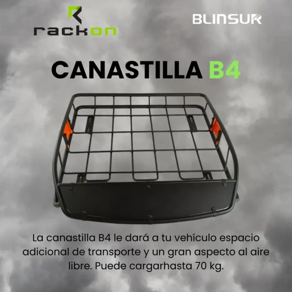 Canastilla De Techo B4 Rack On 116 X 100 Cm Negra