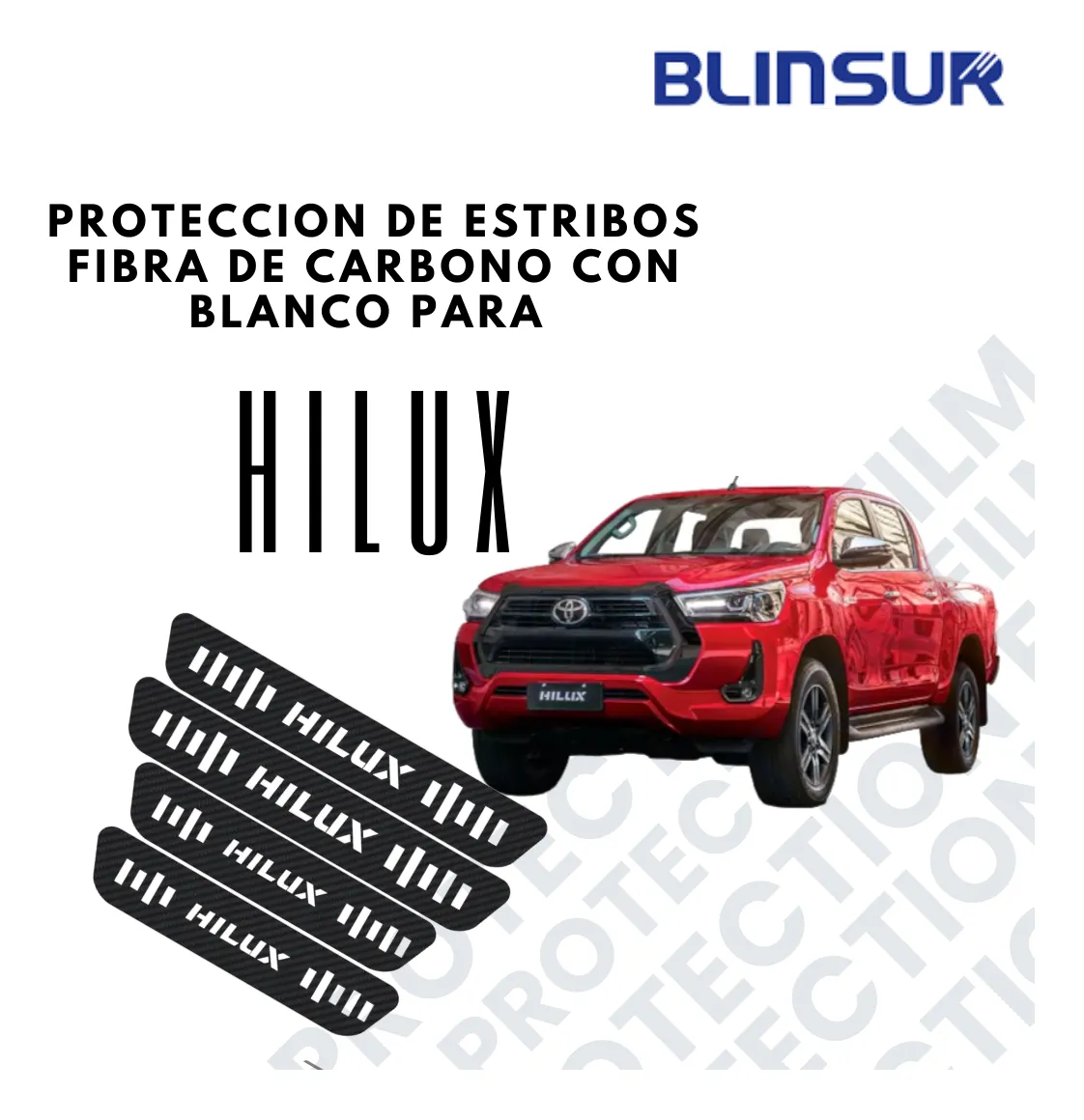 Protección De Estribos Fibra De Carbono  Para Hilux - Image 2