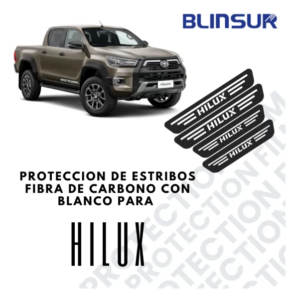 Protección De Estribos Fibra De Carbono  Para Hilux