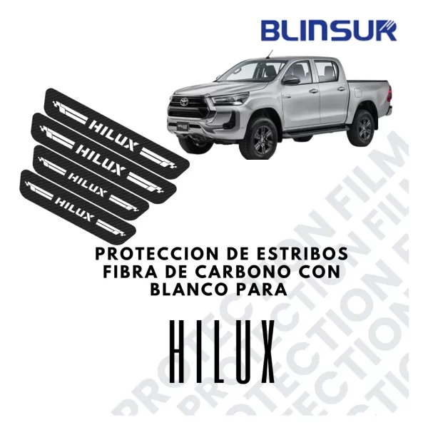 Protección De Estribos Fibra De Carbono  Para Hilux