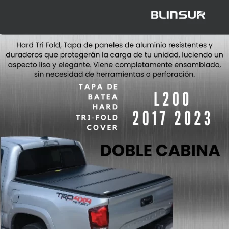 Tapa Cubre Batea Tri-fold Para L200 2017-2024 Doble Cabina - Image 2