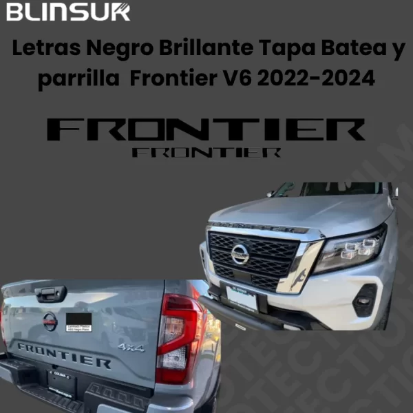 Letras Negro Brillante Tapa Batea/parrilla Frontier V6 22-24