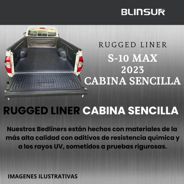 Bedliner Ruggedliner Para S-10 Max 2023-2024 Cabina Sencilla