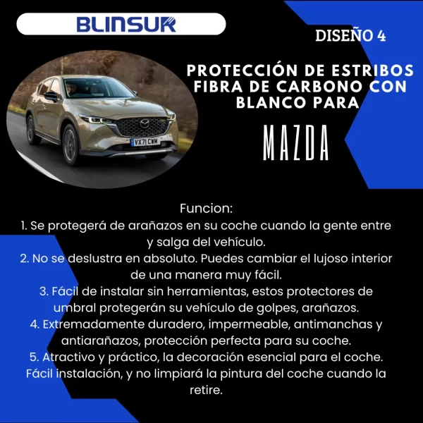 Sticker Protección De Estribos Puertas Mazda Diseño 4