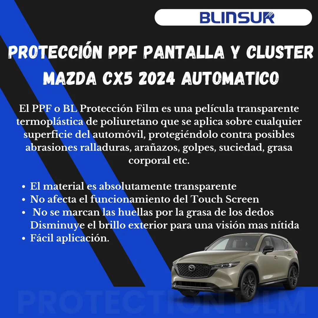 Proteccion Ppf Pantalla Y Cluster Mazda Cx5 2024 Automatico - Image 2