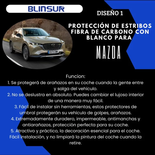 Sticker Protección De Estribos Puertas Mazda Diseño 1