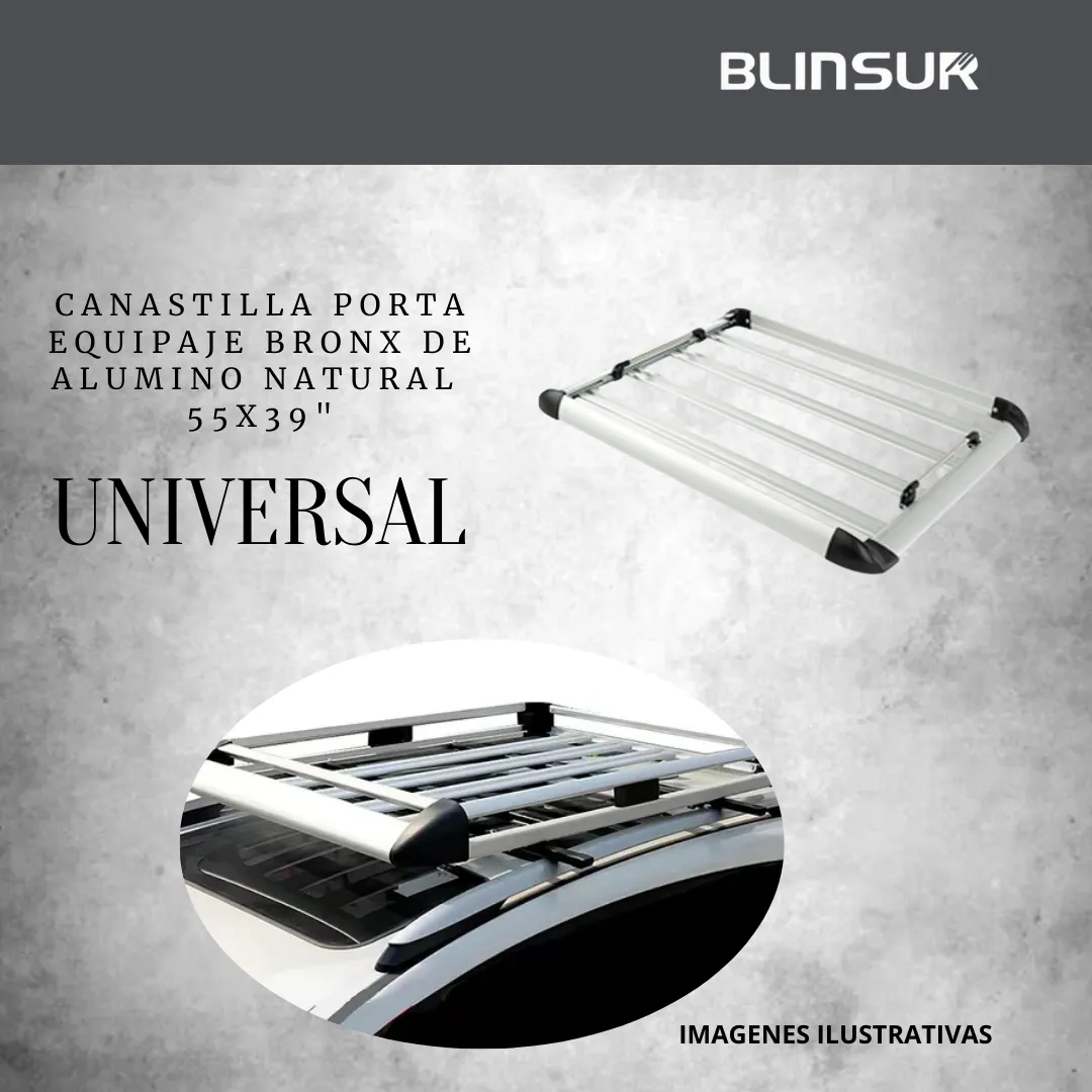 Canastilla Porta Equipaje Universal 55x39 Aluminio Natural - Image 2