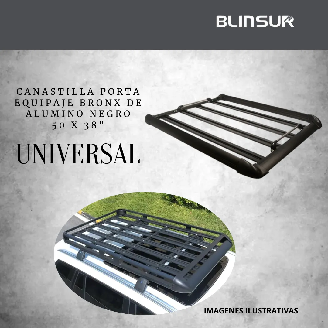 Canastilla Porta Equipaje Universal 50x38  Aluminio Negro - Image 2