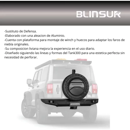 Defensa Trasera Go Rhino Conquest Gwm Tank 300 2024-2025 - Image 2