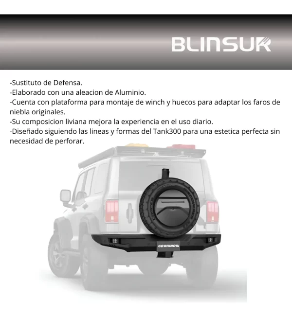 Defensa Trasera Go Rhino Conquest Gwm Tank 300 2024-2025