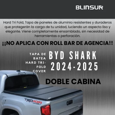 Tapa Cubre Batea Tri-fold Para Byd Shark 2024-2025 Doble Ca - Image 2