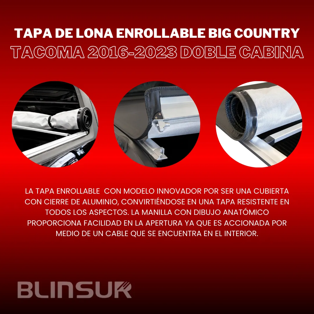 Tapa De Lona Enrollable Big Country Para Toyota Tacoma 16-23 - Image 2
