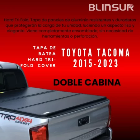 Tapa De Batea Rigida Tri-fold Toyota Tacoma 2015-2023 - Image 2