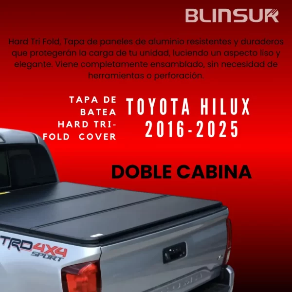 Tapa Cubre Batea Hard Tri Fold Toyota Hilux 2016 - 2025