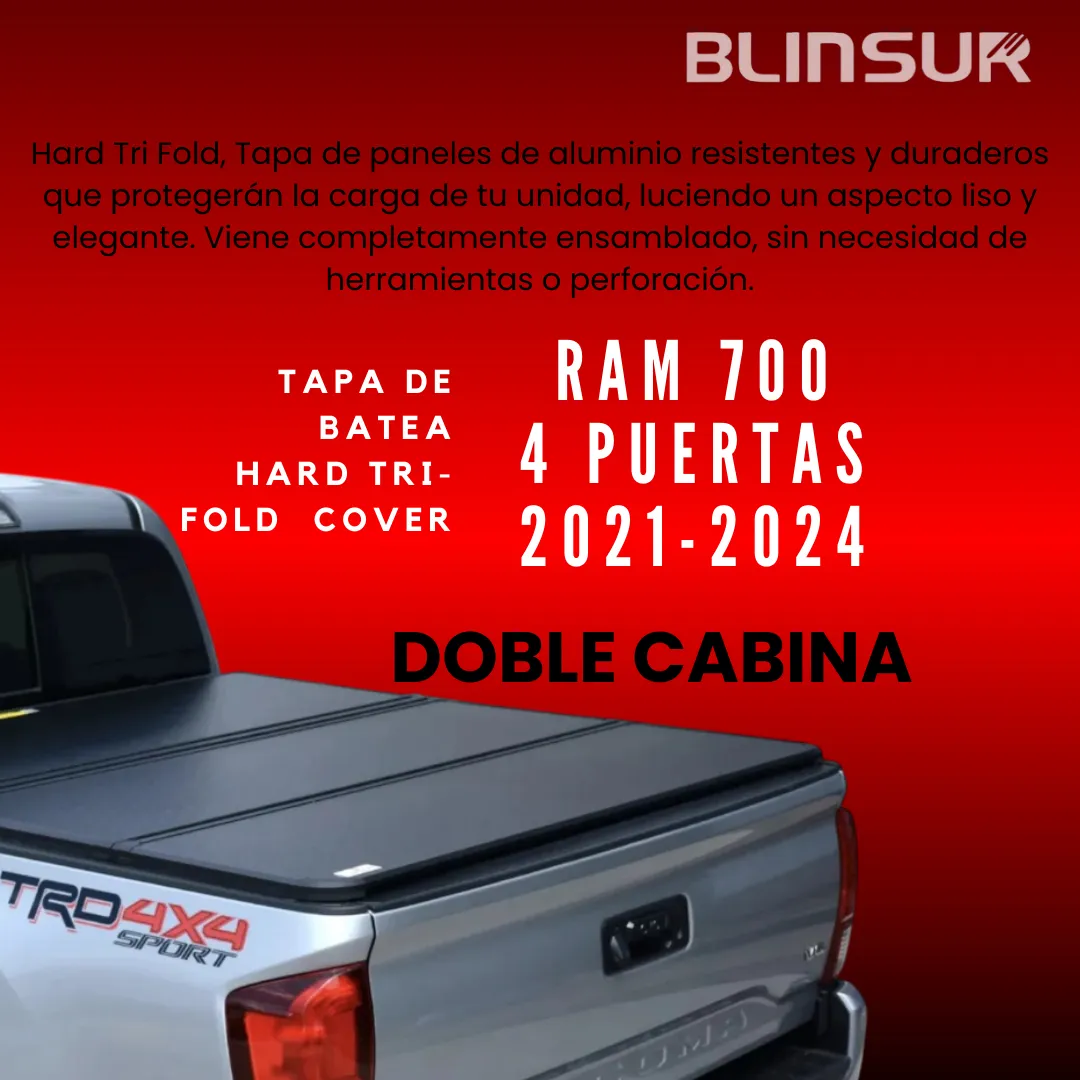 Tapa Rigida Cubre Batea Para Ram 700 4 Puertas 2021-2024 - Image 2