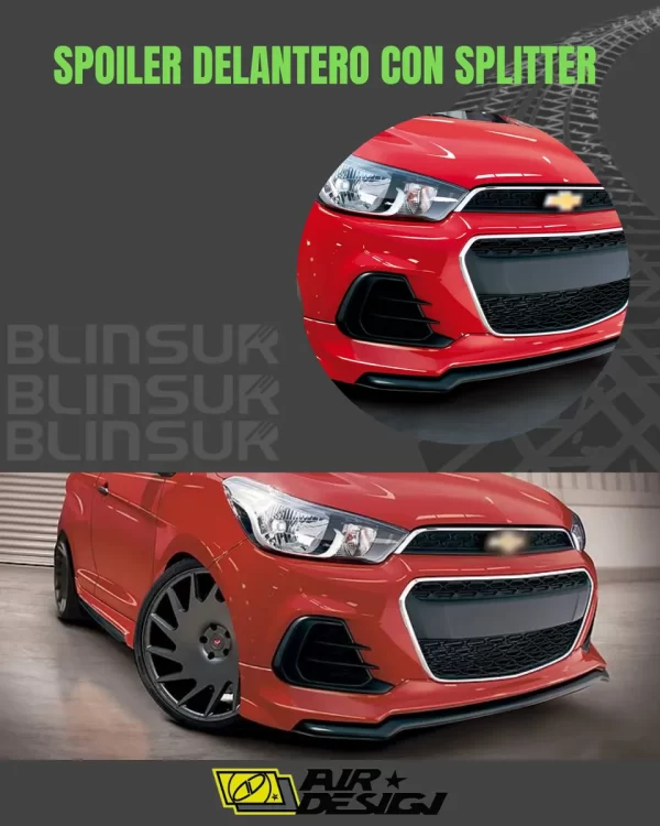 Spoiler Delantero Con Splitter Chevrolet Spark 2017 - 2018